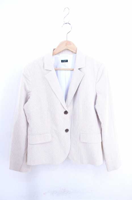 J.CREW(ジェイクルー) ストライプ柄 シアサッカー2Bテーラードジャケット レディース アウター