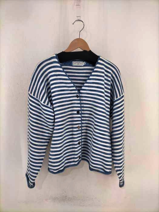 UNITED KNITWEAR（フルギ） ボーダーVネックコットンカーディガン レディース トップス