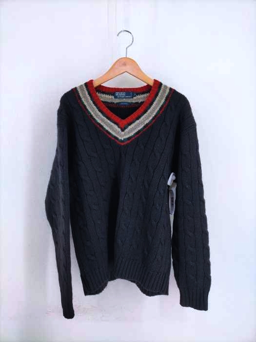 Polo by RALPH LAUREN(ポロバイラルフローレン) Vネック ケーブルニット メンズ トップス