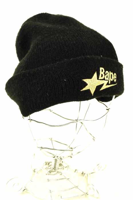BAPE (ベイプ) ロゴ刺繍ニットキャップ メンズ 帽子