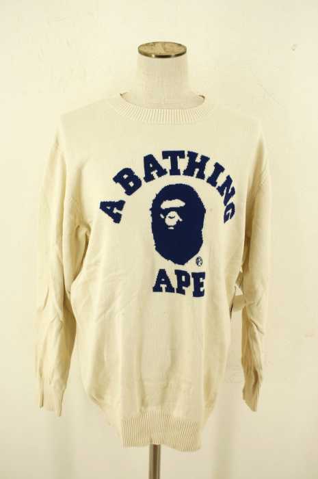 A BATHING APE （アベイシングエイプ） ロゴクルーネックコットン レディース トップス