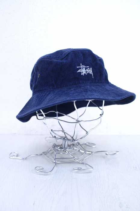 STUSSY （ステューシー） 90S オールド ロゴ刺繍コーデュロイバケットハット メンズ 帽子