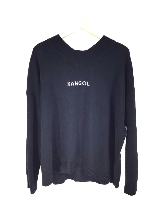 KANGOL（カンゴール） 別注 ロゴ刺繍Vネックニット オーバーサイズチルデンニット メンズ トップス