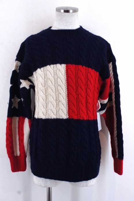 TOMMY HILFIGER （トミーヒルフィガー） バイカラーウールニットプルオーバー メンズ トップス