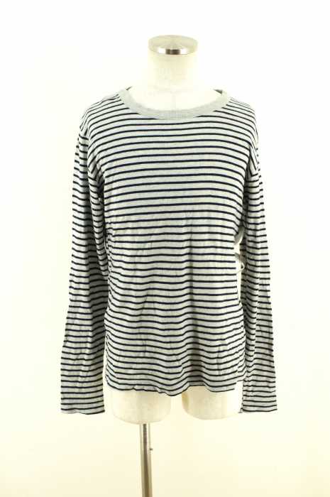 Garanteret ren uld S.N.S HERNING (エスエヌエスハーニング) 13SS ボーダークルーネックロングスリーブトップス メンズ トップス