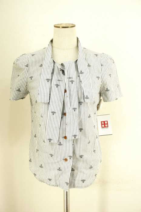 Vivienne Westwood RED LABEL （ヴィヴィアンウエストウッドレッドレーベル） オーブ総柄ストライプシャツ レディース トップス