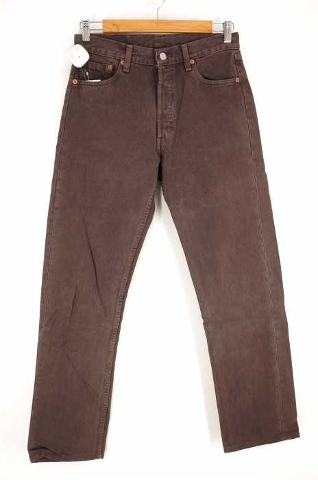 Levi's (リーバイス) 501 90sUSA製ボタンフライ後染めストレートデニムパンツ メンズ パンツ