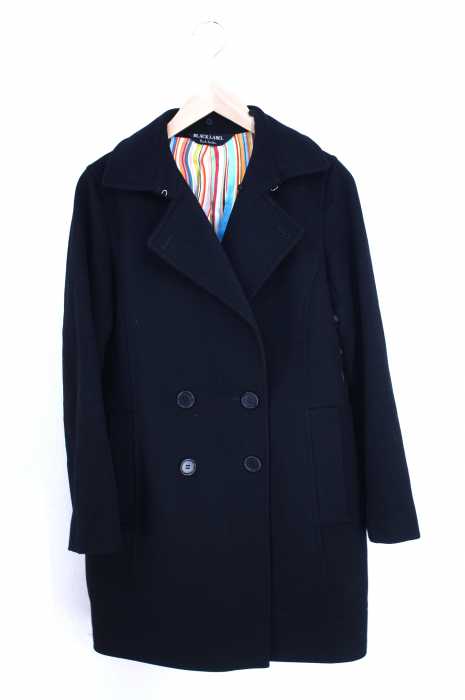 Paul Smith BLACK LABEL （ポールスミスブラックレーベル） 裏地ストライプ カシミヤ混Pコート レディース アウター