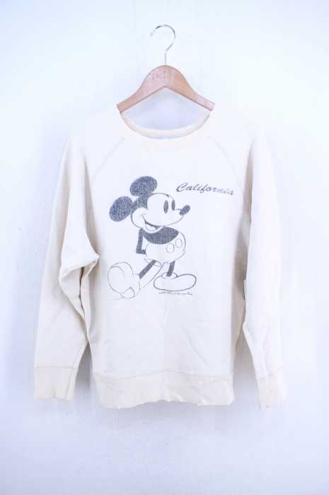 Ron Herman × Disney(ロンハーマン ディズニー) キャラクタープリントダメージ加工ラグランスウェット メンズ トップス