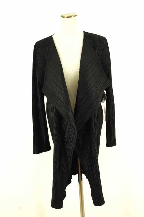 PLEATS PLEASE ISSEY MIYAKE (プリーツプリーズイッセイミヤケ) プリーツ加工ボタンレスカーディガンジャケット レディース アウター