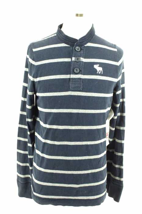 Abercrombie & Fitch （アバクロンビーアンドフィッチ） ヘンリーネックボーダー長袖カットソー メンズ トップス