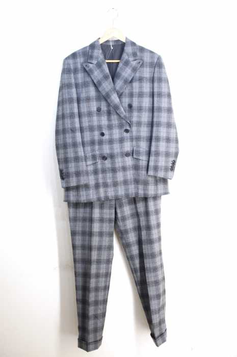Persarta（ペルサルタ） HOLLAND & SHERRY オンブレチェック ダブルテーラードジャケット スラックスパンツ メンズ セットアップ