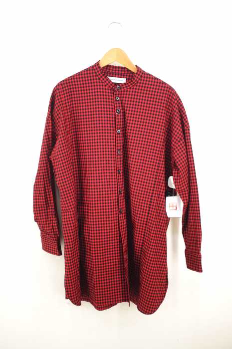 DIET BUTCHER SLIM SKIN（ダイエットブッチャースリムスキン） Stand collar check long shirt スタンドカラーブロックチェックシャツ メンズ トップス