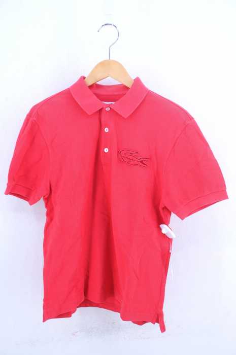 LACOSTE (ラコステ) VINTAGE WASHED ビッグロゴ刺繍ポロシャツ メンズ トップス