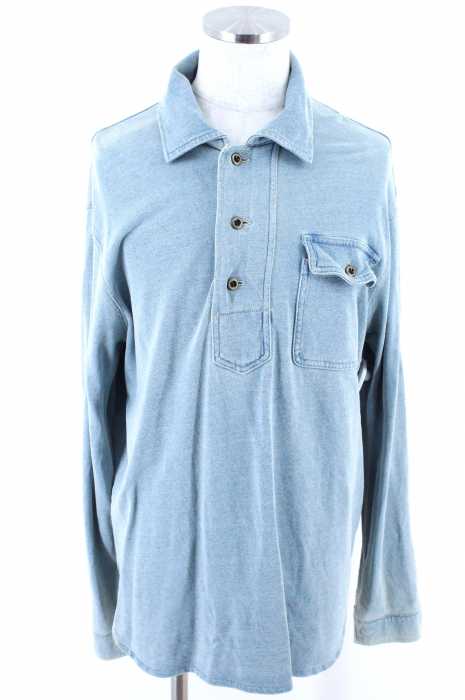 RRL RALPH LAUREN (ダブルアールエル ラルフローレン) ダメージ加工ヘンリーネックシャツトップス メンズ トップス