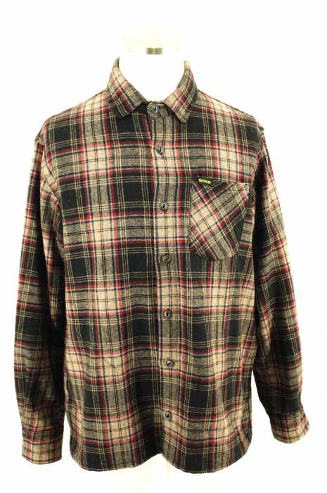 bluco work garment （ブルコワークガーメント） 猫目ボタンチェック柄ネルシャツ メンズ トップス