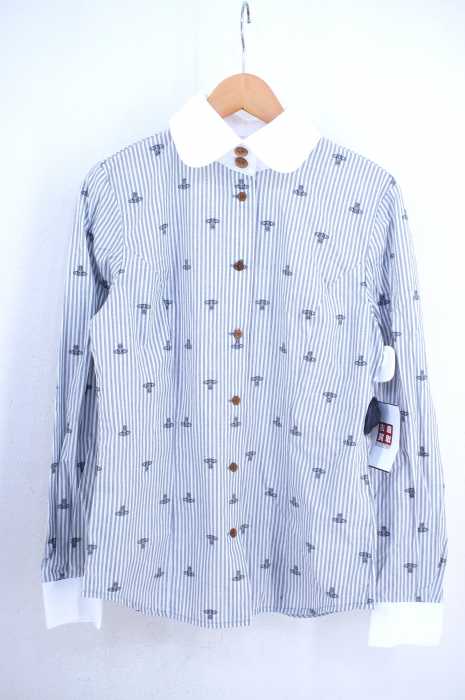 Vivienne Westwood RED LABEL (ヴィヴィアンウエストウッドレッドレーベル) オーブ柄ストライプシャツ レディース トップス