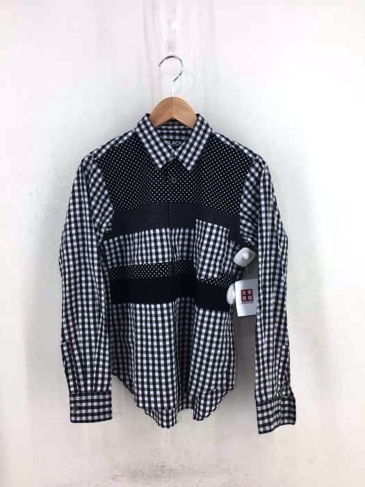 BLACK COMME des GARCONS（ブラックコムデギャルソン） AD2015 　異素材切替ボタンシャツ メンズ トップス