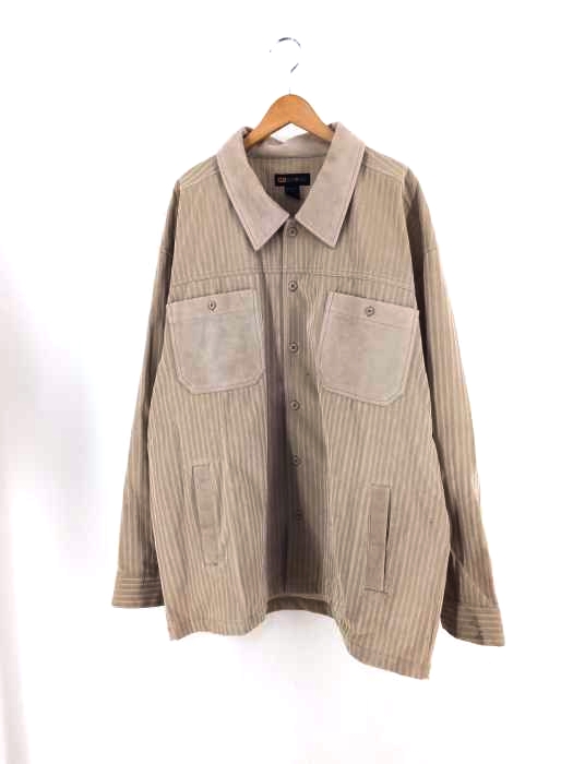 USED古着（ユーズドフルギ） GODBODY ストライプベロア　シャツジャケット メンズ アウター