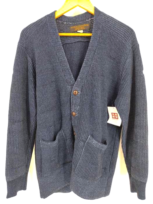 old joe(オールドジョー) インディゴ染背面ワッペン付5Bカーディガン メンズ トップス