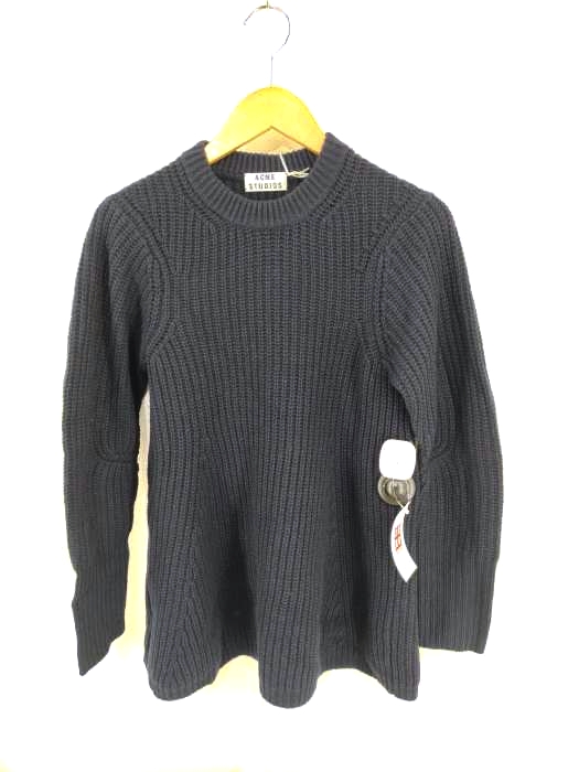 【美品】  Acne Studios / アクネストゥディオズ | WOOL PAW13 ハイネックニット | XS | ネイビー | レディース 美品】 Acne Studios / アクネストゥディオズ | WOOL PAW13 ハイネック