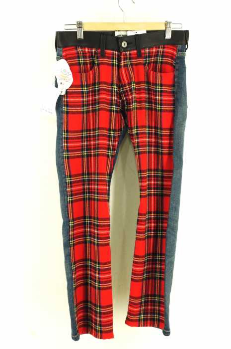 JUNYA WATANABE (ジュンヤワタナベ) レザーウール切替デニムパンツ レディース パンツ
