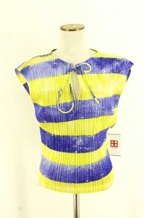 PLEATS PLEASE ISSEY MIYAKE （プリーツプリーズイッセイミヤケ） リボンデザインノースリーブカットソー レディース トップス