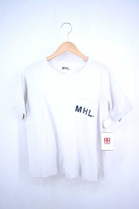 MHL. （エムエイチエル） PRINTED COTTON JERSEY ロゴプリントポケットTシャツ レディース トップス