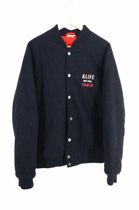 ALIFE（エーライフ） バックフォックス刺繍ウール中綿ボンバージャケット メンズ アウター