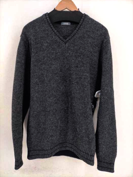 COMME des GARCONS HOMME(コムデギャルソンオム) 初期タグ 80年代 デカオム Vネックウールニット メンズ トップス