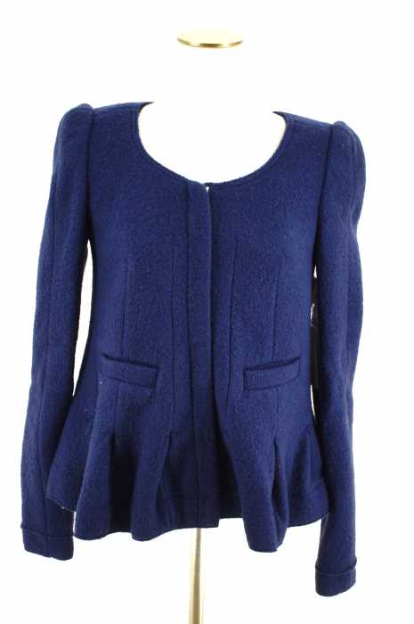 CARVEN （カルヴェン） ウール混ジップアップノーカラージャケット レディース アウター