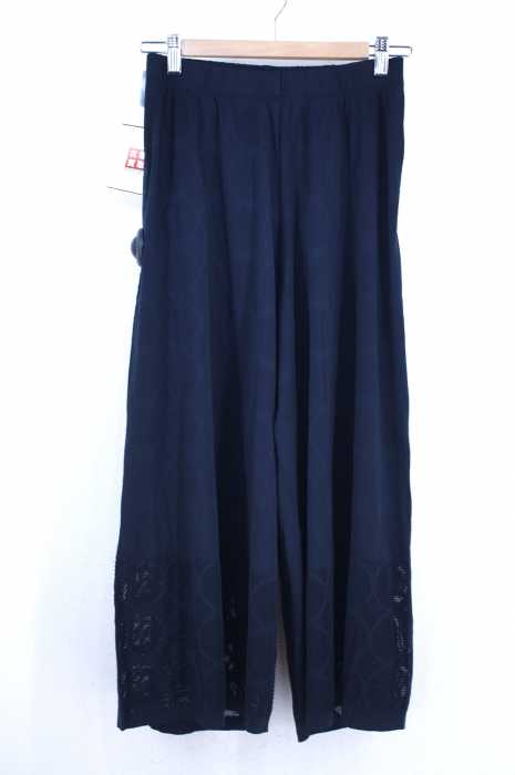 PLEATS PLEASE ISSEY MIYAKE（プリーツプリーズイッセイミヤケ） 19SS A.POC INSIDE 裾メッシュ切替 総柄刺繍イージーワイドパンツ レディース パンツ