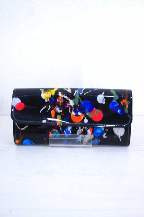 MACROMAURO　（マクロマウロ） Paint Black Wallet Long F メンズ 財布・ケース