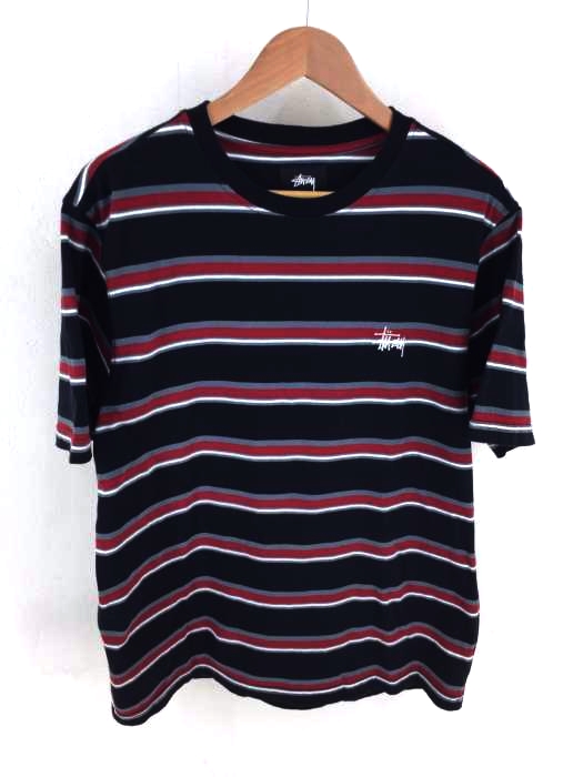 Stussy（ステューシー） ロゴ刺繍　ボーダーTEE メンズ トップス