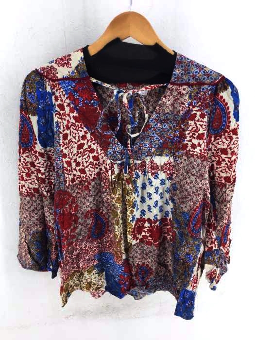 ZARA Trafaluc collection（ザラトラファルクコレクション） 総柄Vネックブラウス レディース トップス
