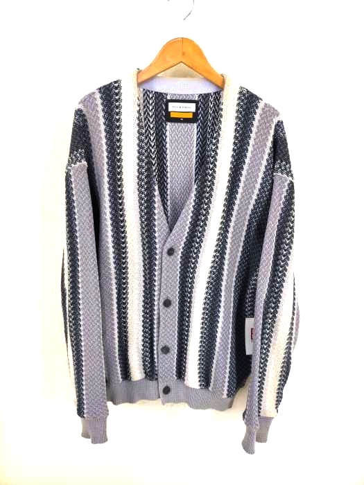 MAISON SPECIAL（メゾンスペシャル） 19SS スレッドストライプVネックカーディガン メンズ トップス