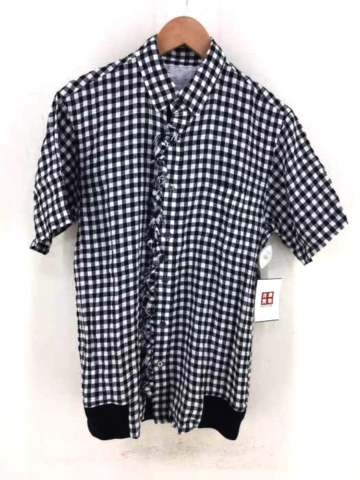 Sacai（サカイ） 裾リブ切替フリルリネン半袖シャツ メンズ トップス