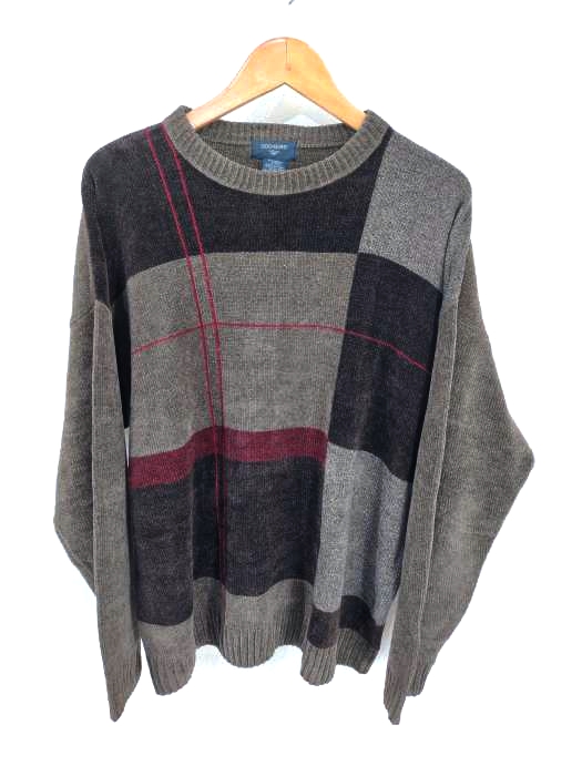 DOCKERS（ドッカーズ） アクリルレーヨン チェック柄クルーネックニット メンズ トップス