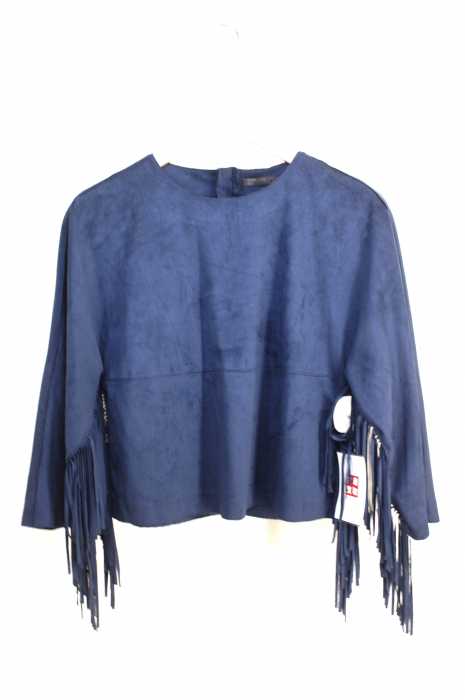 ZARA trafaluc（ザラトラファルック） スウェード地フリンジバックジップトップス レディース トップス