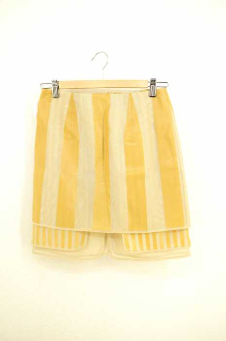 TOGA ARCHIVES(トーガアーカイブス) Polyester Gauze Mini Skirt メッシュストライプスカート レディース スカート