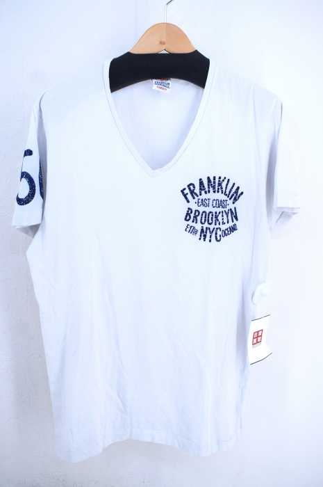 FRANKLIN&MARSHALL（フランクリンマーシャル） ロゴプリントVネックカットソー メンズ トップス