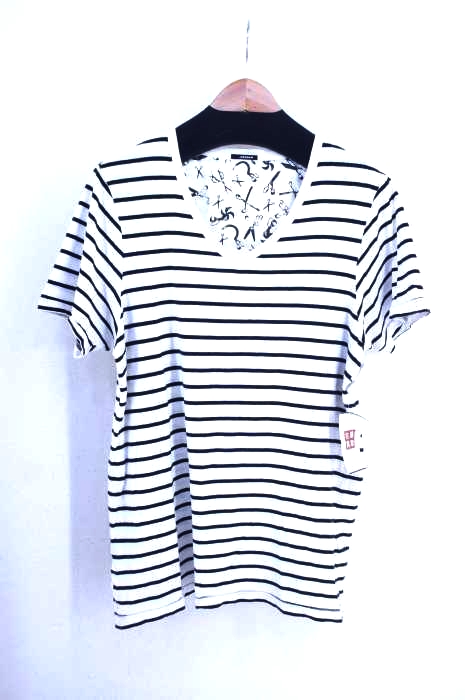 DENHAM（デンハム） VネックボーダーTシャツ メンズ トップス