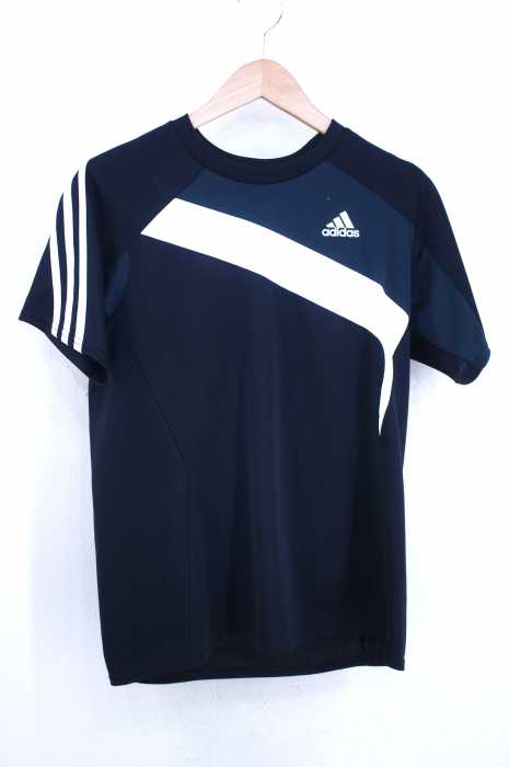 adidas （アディダス） ロゴプリント 切替デザイン クルーネックTee メンズ トップス
