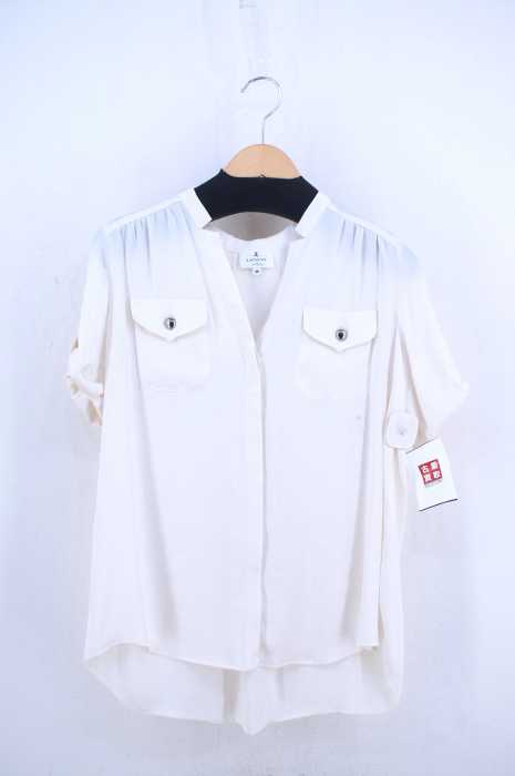 LANVIN en Bleu (ランバンオンブルー) ノーカラー比翼シャツ レディース トップス