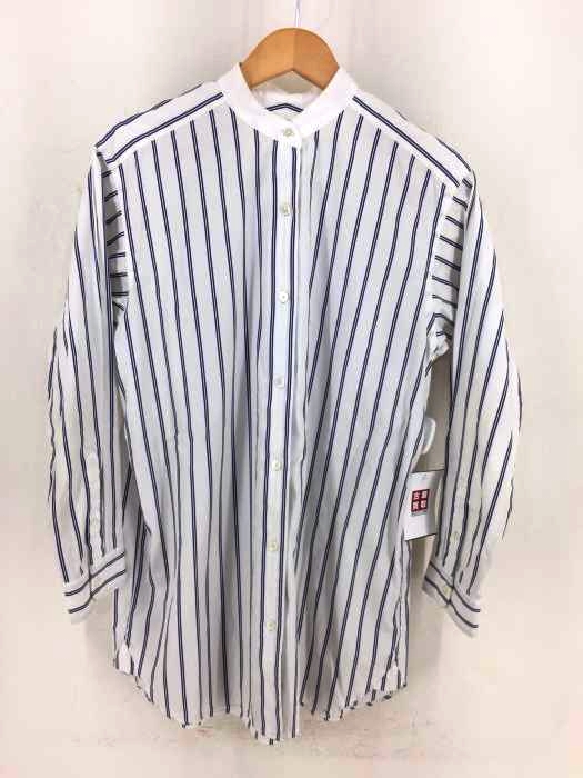 Steven Alan（スティーブンアラン） ノーカラー　ストライプシャツ レディース トップス