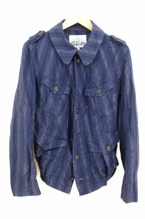 Vivienne Westwood MAN(ヴィヴィアンウエストウッドマン) ラメ糸ストライプ オーブボタンコットンジャケット メンズ アウター