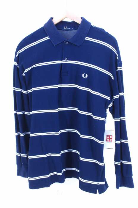 FRED PERRY (フレッドペリー) 鹿の子コットンボーダーロングスリーブポロシャツ メンズ トップス