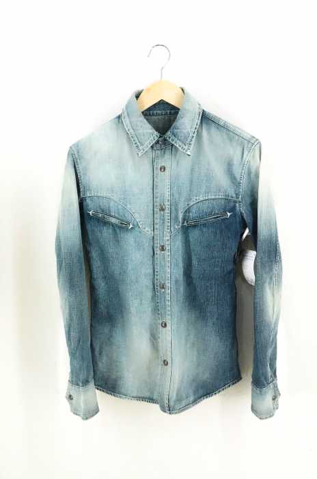 ISAMU KATAYAMA BACKLASH （イサムカタヤマバックラッシュ） 10ozDENIM + PIG SKIN CHECK PRINT WESTERN SHIRT メンズ トップス