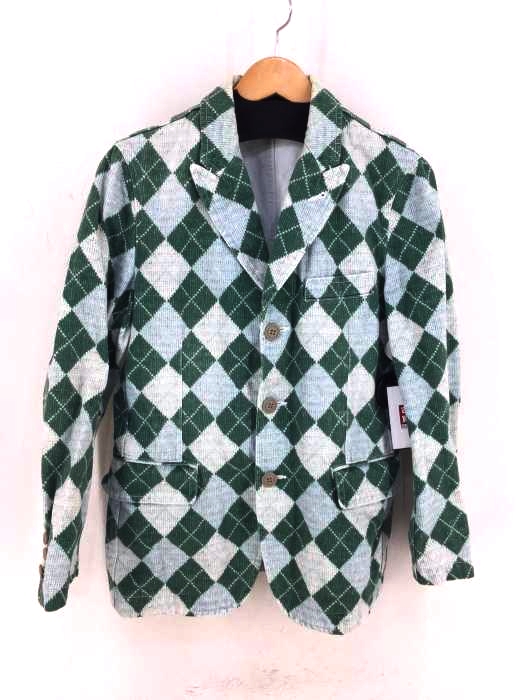 COMME des GARCONS HOMME PLUS(コムデギャルソンオムプリュス) SuperImposition期 アーガイル転写プリントシングルジャケット メンズ アウター