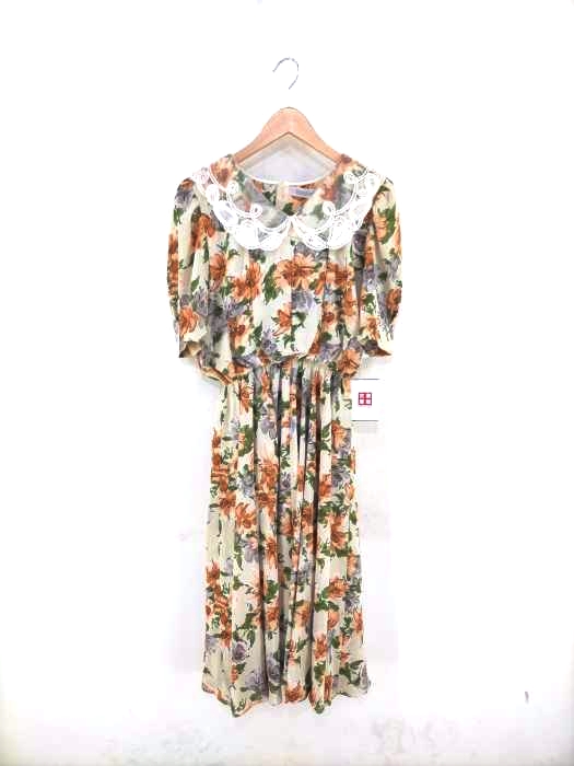 USED古着（ユーズドフルギ） Sun torebiano シースルーカラー 花柄半袖ワンピース レディース ワンピース